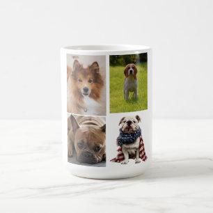 4 Foto-Collage Hunde-Liebhaber Haustier Kaffeetasse