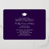 4 Foto Collage Lila & Gold Foil Grad Card Folieneinladung (Rückseite)