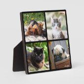 4 Foto Collage Memorial für Haustiere - Schwarz -  Fotoplatte (Vorderseite)