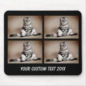 4 Foto Collage met text - kies achtergrond kleur Mousepad (Vorne)