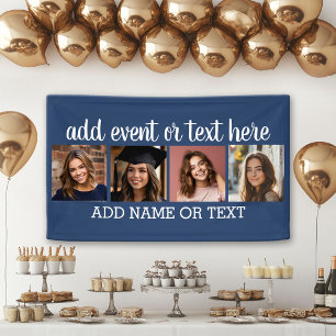 4-Foto-Collage mit 2 Textzeilen - Party Banner