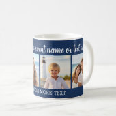 4-Foto-Collage mit 2 Textzeilen - Party Kaffeetasse (VorderseiteRechts)