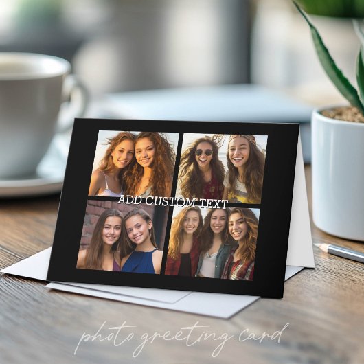 4-Foto-Collage - Mit Bereich für Text Karte