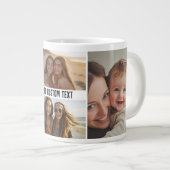 4-Foto-Collage mit einer Textzeile - Minimalistisc Jumbo-Tasse (Vorderseite Rechts)