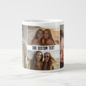 4-Foto-Collage mit einer Textzeile - Minimalistisc Jumbo-Tasse (Vorderseite)