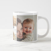 4-Foto-Collage mit einer Textzeile - Minimalistisc Jumbo-Tasse (Rechts)