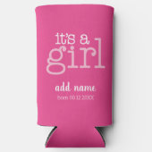 4 Foto Collage mit - Es ist ein Mädchen Whimsical Selters Dosenkühler (Vorderseite)