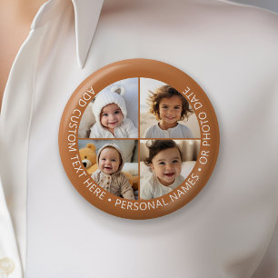 4-Foto-Collage mit Krümmung Benutzerdefinierter Te Button