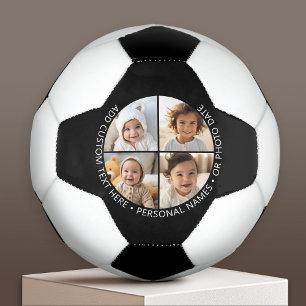 4 Foto-Collage mit Krümmung Benutzerdefinierter Te Fußball