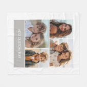 4-Foto-Collage mit modernem Textblock Fleecedecke (Vorderseite (Horizontal))