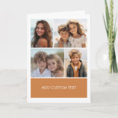 4-Foto-Collage mit modernem Textblock Karte (Vorderseite)