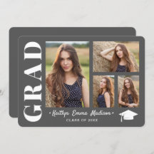 4 Foto Collage Modernes Script Grau Grad