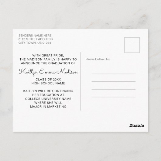 4 Foto Collage Modernes Script Grau Grad Postkarte (Rückseite)