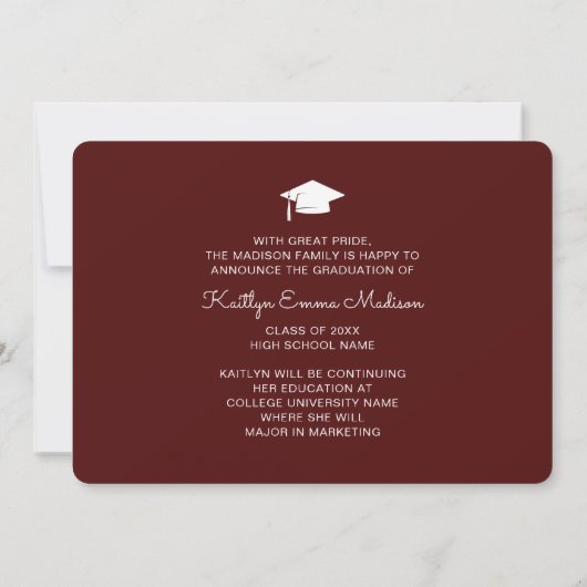 4 Foto Collage Modernes Script Red Grad Ankündigung (Rückseite)