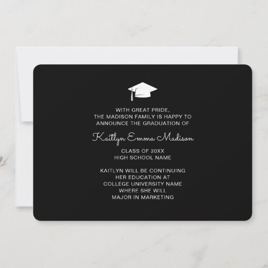 4 Foto Collage Modernes Skript Schwarz/Weiß Grad Ankündigung (Rückseite)