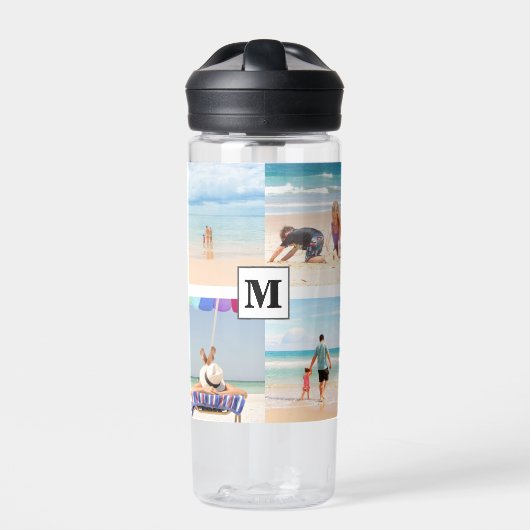 4 Foto Collage Monogram Kailua Kona Hawaii Trinkflasche (Vorderseite)