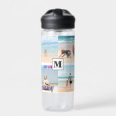 4 Foto Collage Monogram Oahu Hawaii Trinkflasche (Vorderseite)