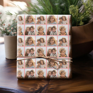 4-Foto-Collage-Muster mit Korallen Hintergrund Geschenkpapier