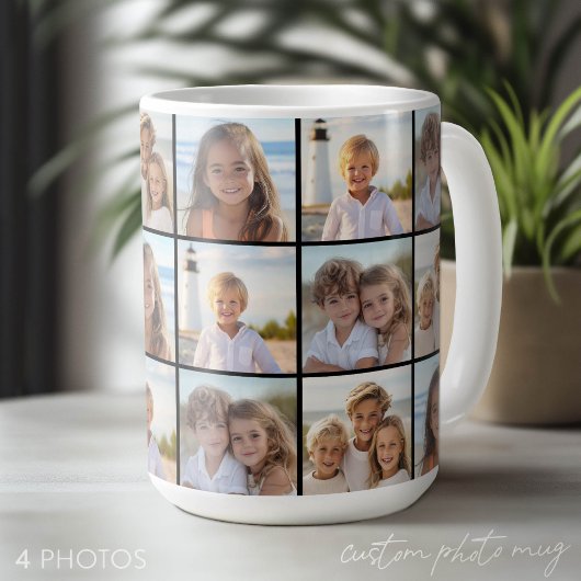4-Foto-Collage-Muster - modernes Raster Kaffeetasse