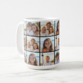 4-Foto-Collage-Muster - modernes Raster Kaffeetasse (Vorderseite Links)