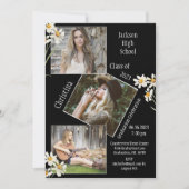 4 Foto Collage Personalisiert Daisy Abschluss Ankündigung (Vorderseite)