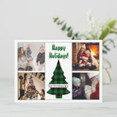 4 Foto Collage Personalisiert Urlaub Feiertagskarte (Stehend Vorderseite)