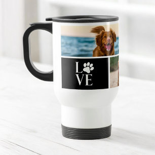 4-Foto-Collage Personalisierter Hundeliebhaber-Pet Reisebecher