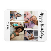 4 Foto Collage Personalisiertes Drehbuch Geburtsta Magnet (Horizontal)