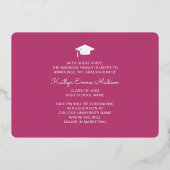 4 Foto Collage Pink & Gold Foil Grad Card Folieneinladung (Rückseite)