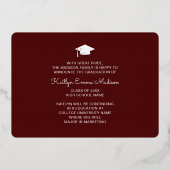 4 Foto Collage Red & Gold Foil Grad Card Folieneinladung (Rückseite)