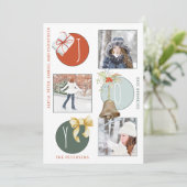 4 Foto Collage Retro Moderne Weihnachten (Stehend Vorderseite)