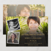 4-Foto-Collage-Ruhestandsfeier Einladung (Vorne/Hinten)