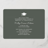4 Foto Collage Sage Green & Gold Foil Grad Card Folieneinladung (Rückseite)