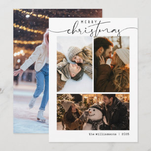 4 Foto Collage Schreibmaschine Minimalistisches We Feiertagskarte