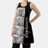 4 Foto Collage - schwarz mit weißem Skriptnamen Schürze (InSitu)