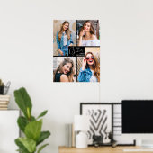 4-Foto-Collage Schwarze Abschlussfeier Poster (Heimbüro)