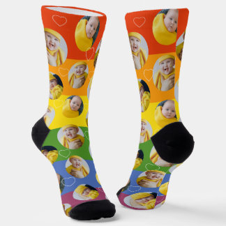 4 Foto Collage Template Rainbow Pride Fun Socken