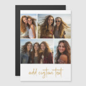 4 Foto-Collage - Trendige Schrift Magnet (Vorne/Hinten)