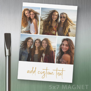 4 Foto-Collage - Trendige Schrift Magnet