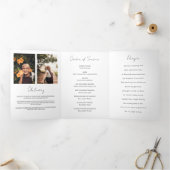 4 Foto Collage Tri-Fold-Beerdigung Gedenkprogramm Dreifach Gefaltete Ankündigung (Innenseite)