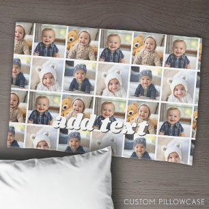 4-Foto-Collage überall dupliziert, Farbe editierba Kissenbezug