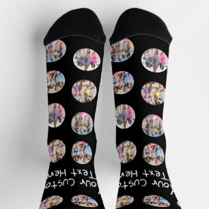 4 Foto-Collage und Text individuell anpassbar Socken