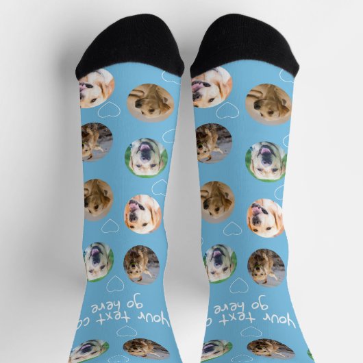 4 Foto-Collage und Textvorlage nach Maß Socken (Oben)