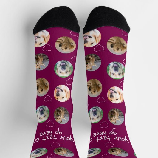 4 Foto-Collage und Textvorlage nach Maß Socken (Oben)