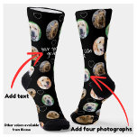 4 Foto-Collage und Textvorlage nach Maß Socken<br><div class="desc">4 Foto Collage und Textvorlage individuell gefertigt Make Your Own Fun Paar Socken - mit einer Vorlage für Ihren eigenen Text und vier Fotos - Socken aus Ricaso - Mit verstreuten Liebe Herzdetails - in verschiedenen Farben im Laden erhältlich</div>