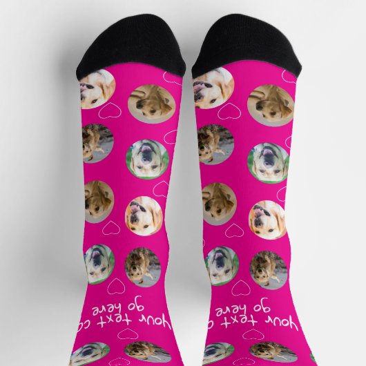 4 Foto-Collage und Textvorlage nach Maß Socken (Oben)