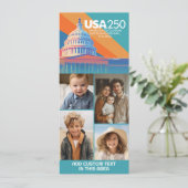 4 Foto Collage - USA 250 Hauptstädte Dome Amerika Einladung (Stehend Vorderseite)