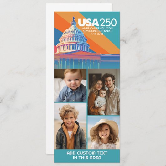 4 Foto Collage - USA 250 Hauptstädte Dome Amerika Einladung (Vorne/Hinten)