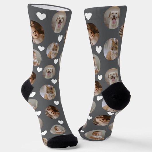 4 Foto-Collage Vorlage Mach dein eigenes Spaß Socken (Gewinkelt)