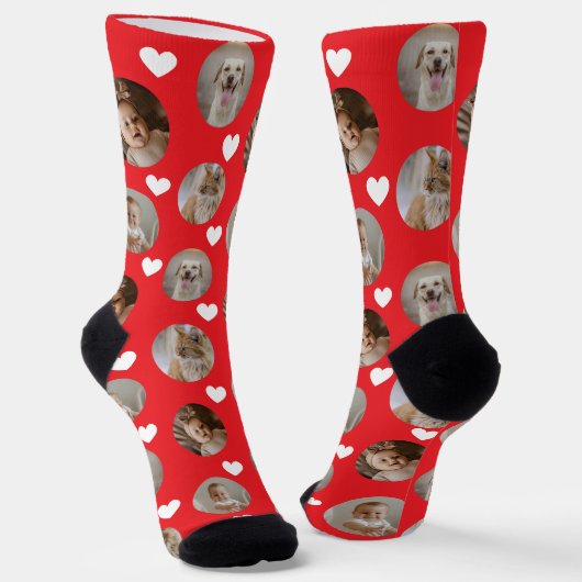 4 Foto Collage Vorlage Mach dein eigenes Spaß Socken (Gewinkelt)